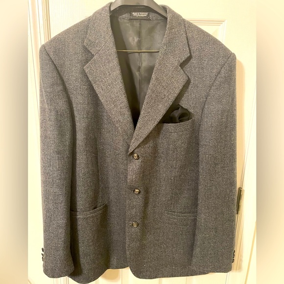 Men’s Marco Carelli Sports Jacket/Blazer 100% Lambswool, color medium grey - Picture 2 of 13